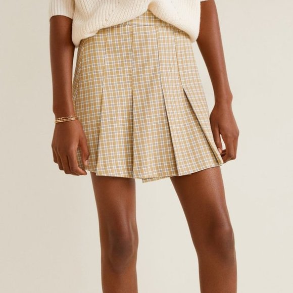 Mango Milu Pleated Plaid Skirt - Picture 2 of 8